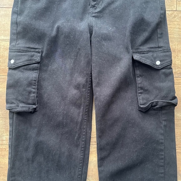PacSun Black Cargo Stretch Dad High Rise Jeans Size 28 - Picture 3 of 8